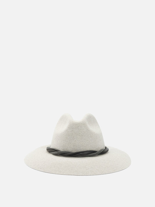Classic hats 100% felt  White - Brunello Cucinelli Women | PDP | VIETTI Online Store 
