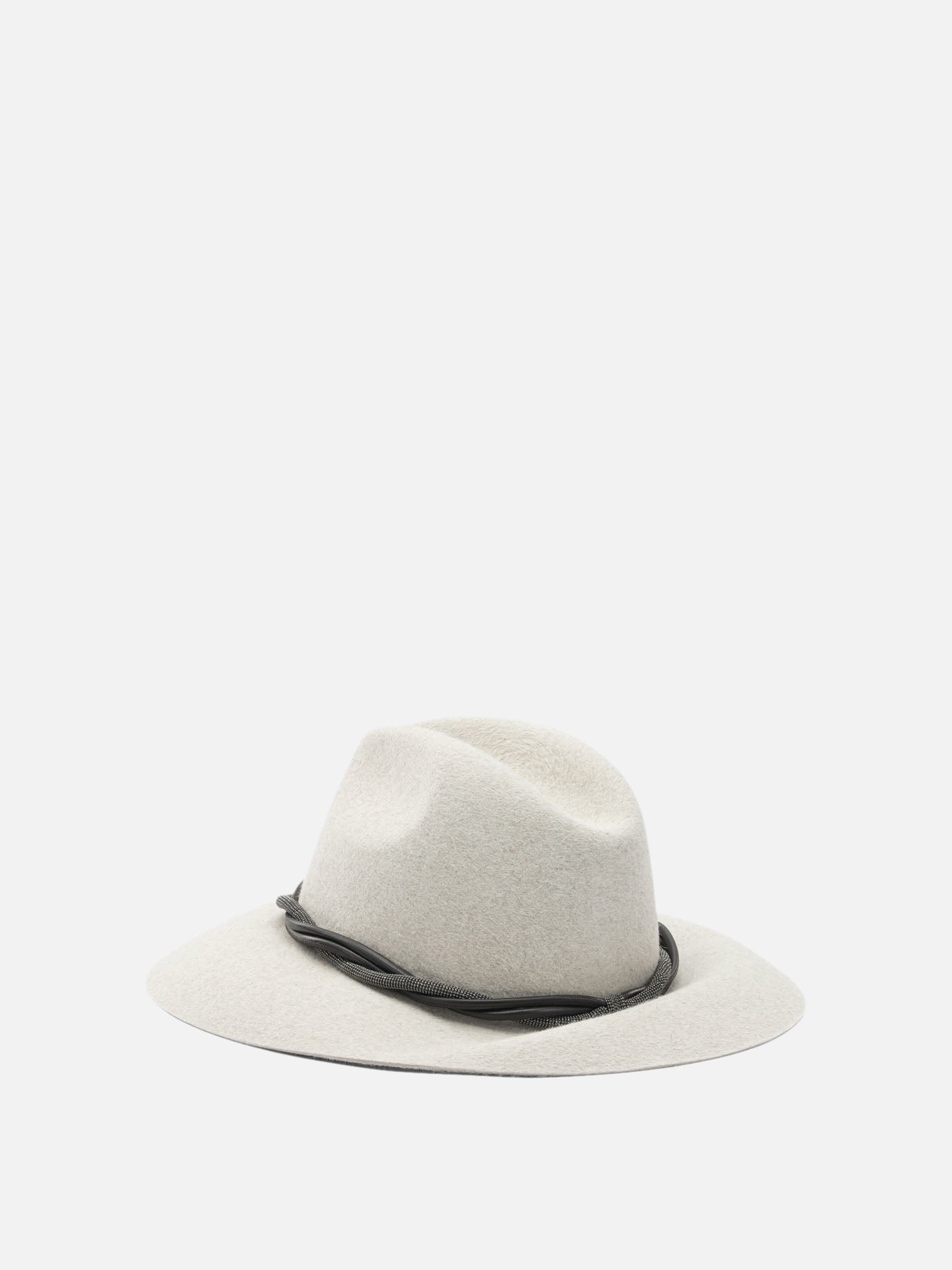 Cappelli classici 100% felt  Bianco - Brunello Cucinelli Donna | PDP | VIETTI Online Store | thumbnail_3