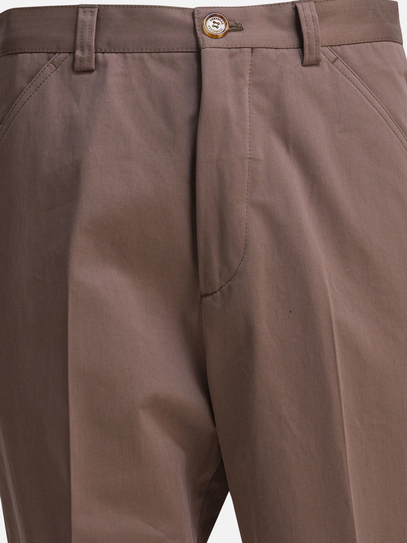 Pantaloni casual Solid colour  Beige - Brunello Cucinelli Uomo | PDP | VIETTI Online Store | thumbnail_3