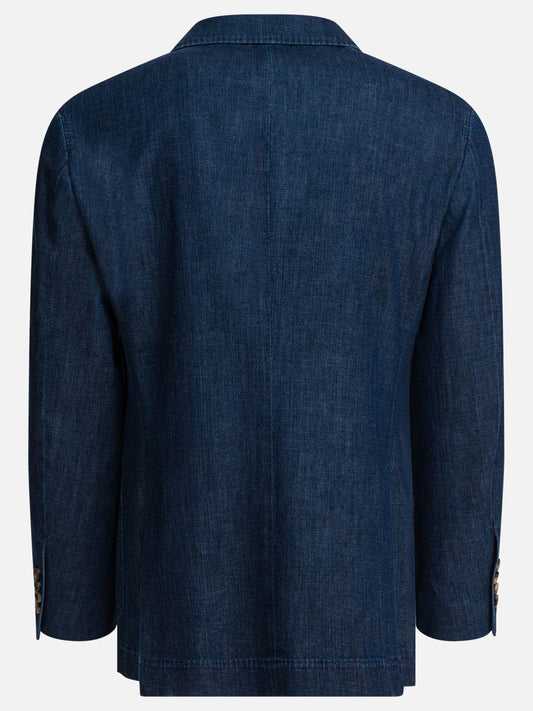 Blazer Solid colour  Blu - Brunello Cucinelli Uomo | VIETTI Online Store | 2
