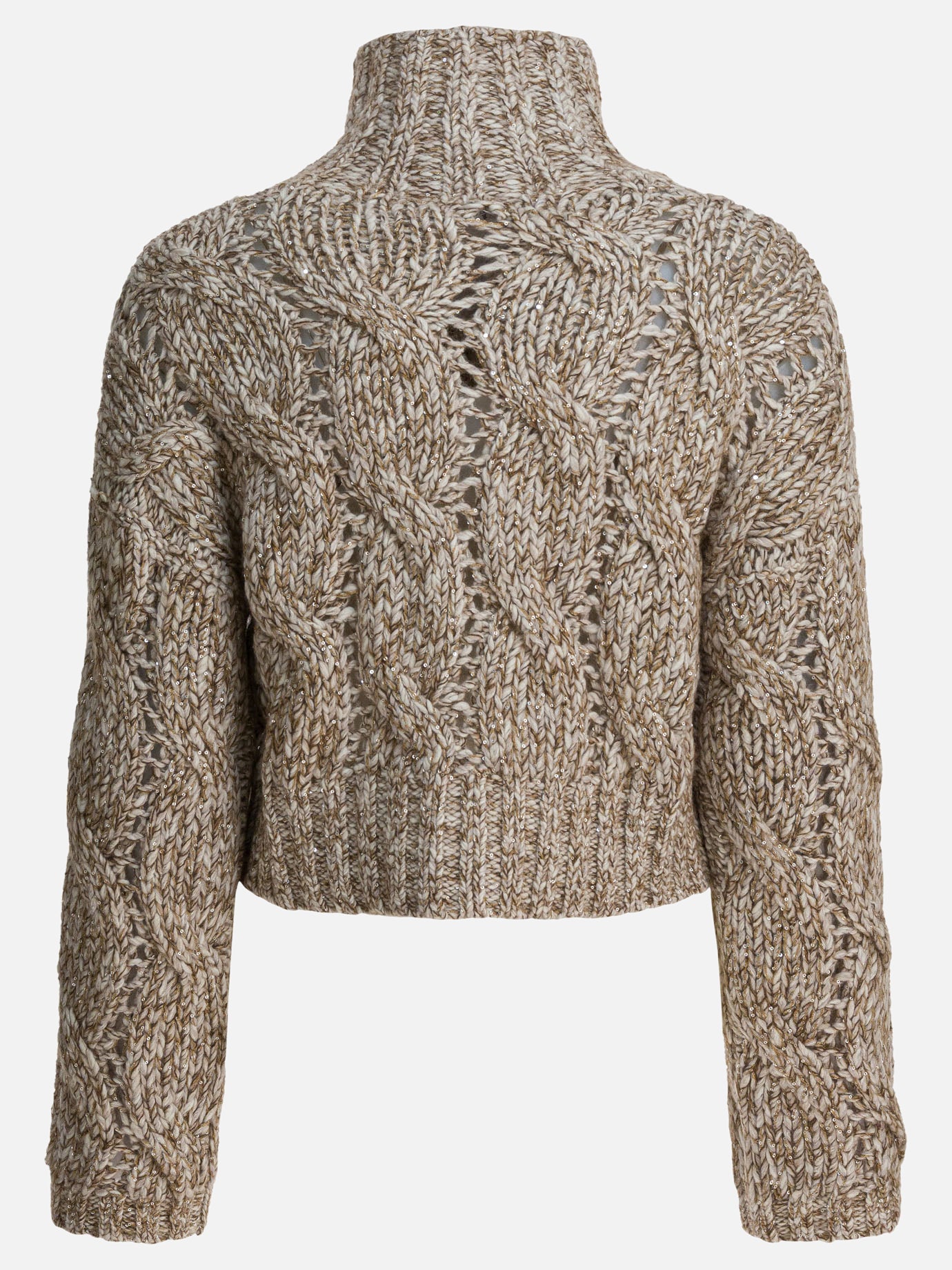 Maglioni con zip Textured knit  Beige - Brunello Cucinelli Donna | PDP | VIETTI Online Store | thumbnail_2