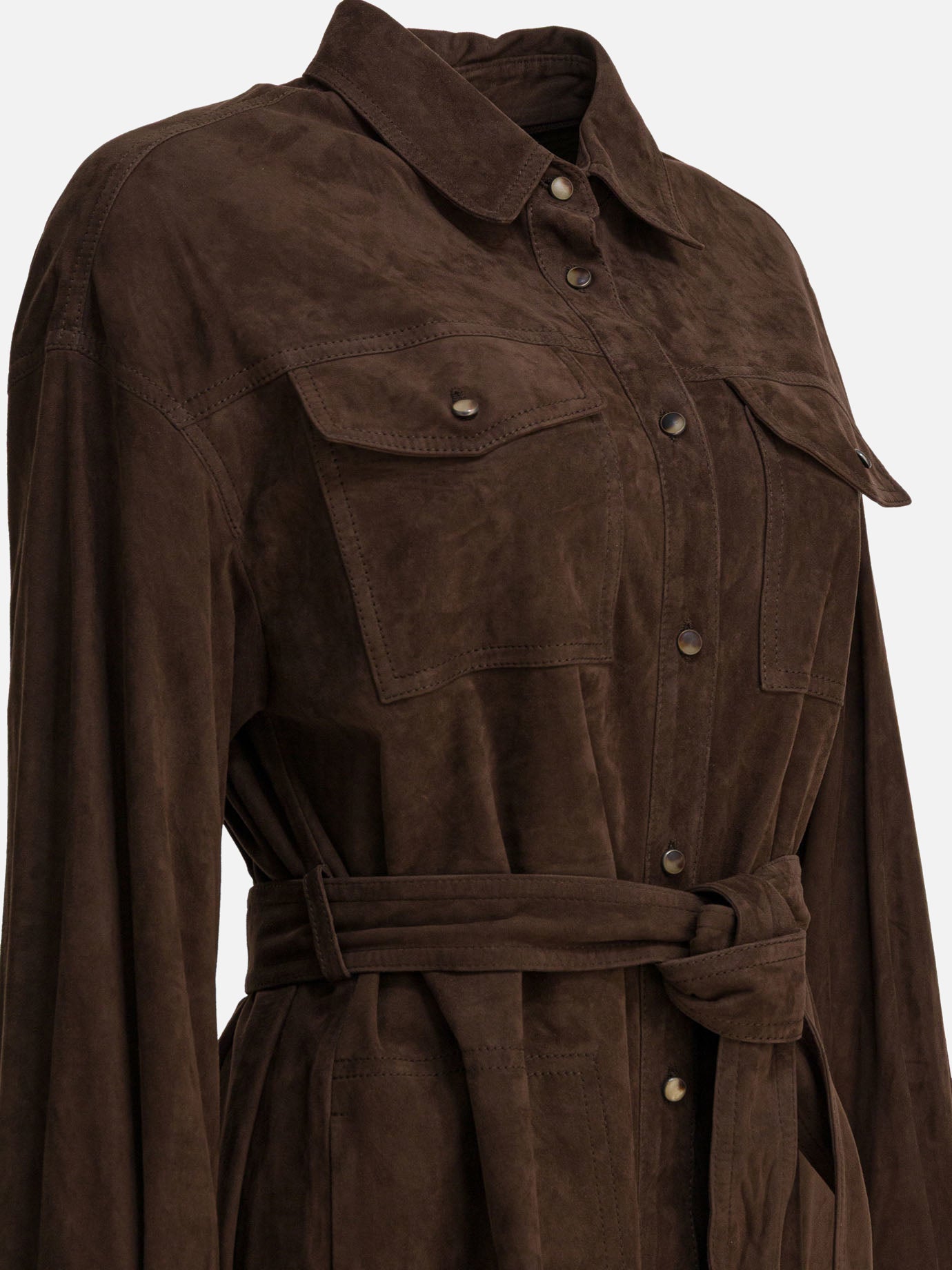 Long coats Solid colour  Brown - Brunello Cucinelli Women | PDP | VIETTI Online Store | Zoom-Modal_4
