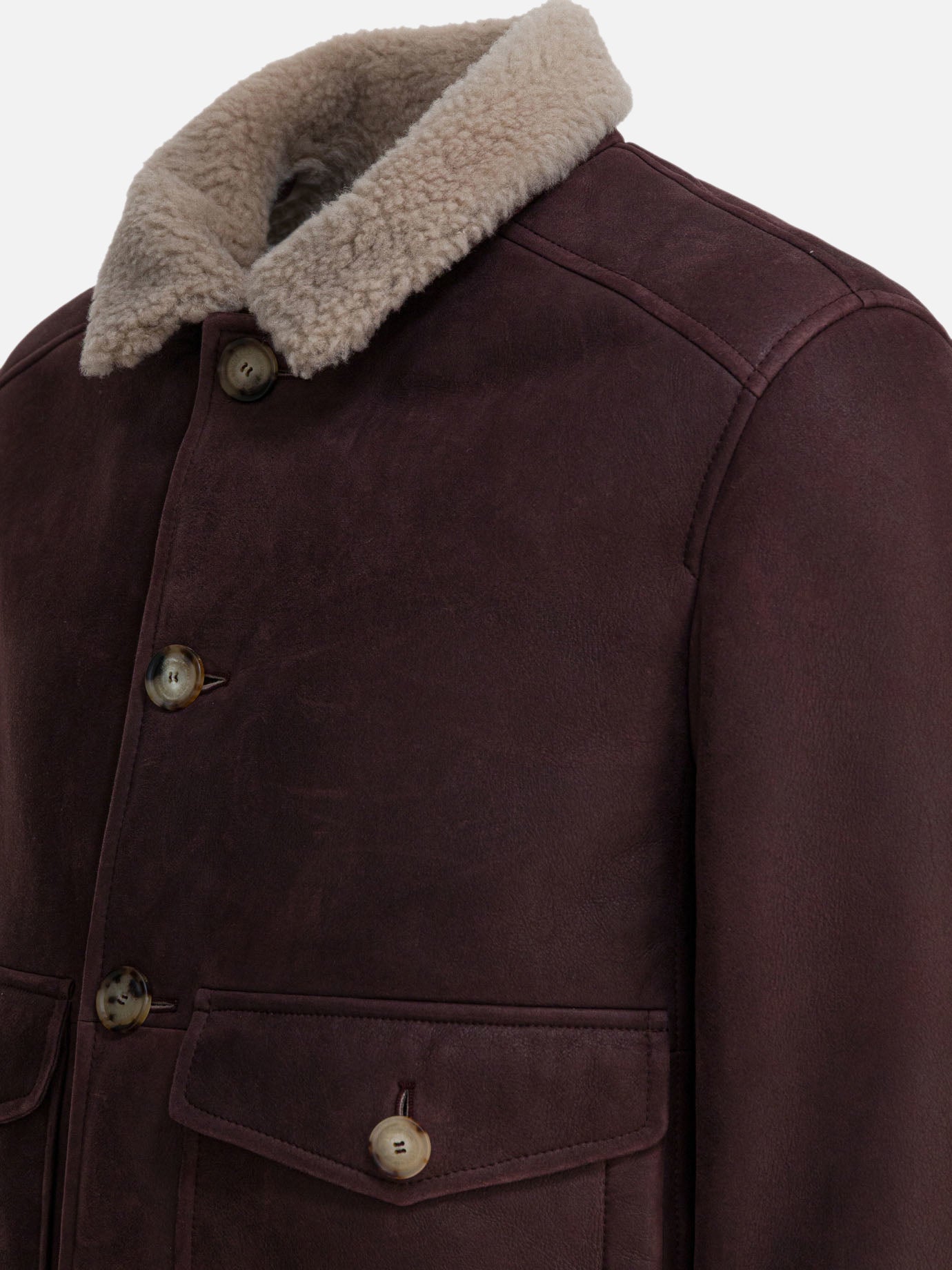 Short coats Solid colour  Bordeaux - Brunello Cucinelli Men | PDP | VIETTI Online Store | Zoom-Modal_3
