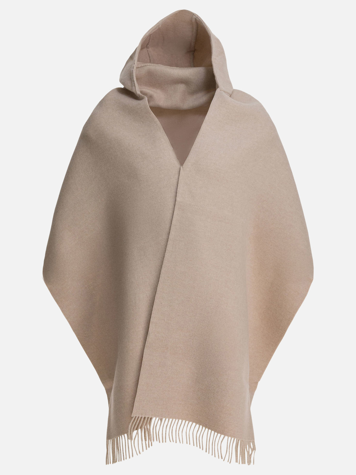 Brunello Cucinelli Wool and cashmere hooded scarf Beige