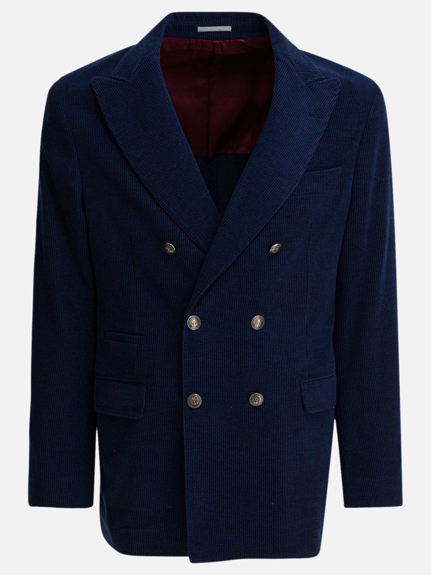 Blazer Solid colour  Blu - Brunello Cucinelli Uomo | PDP | VIETTI Online Store | thumbnail