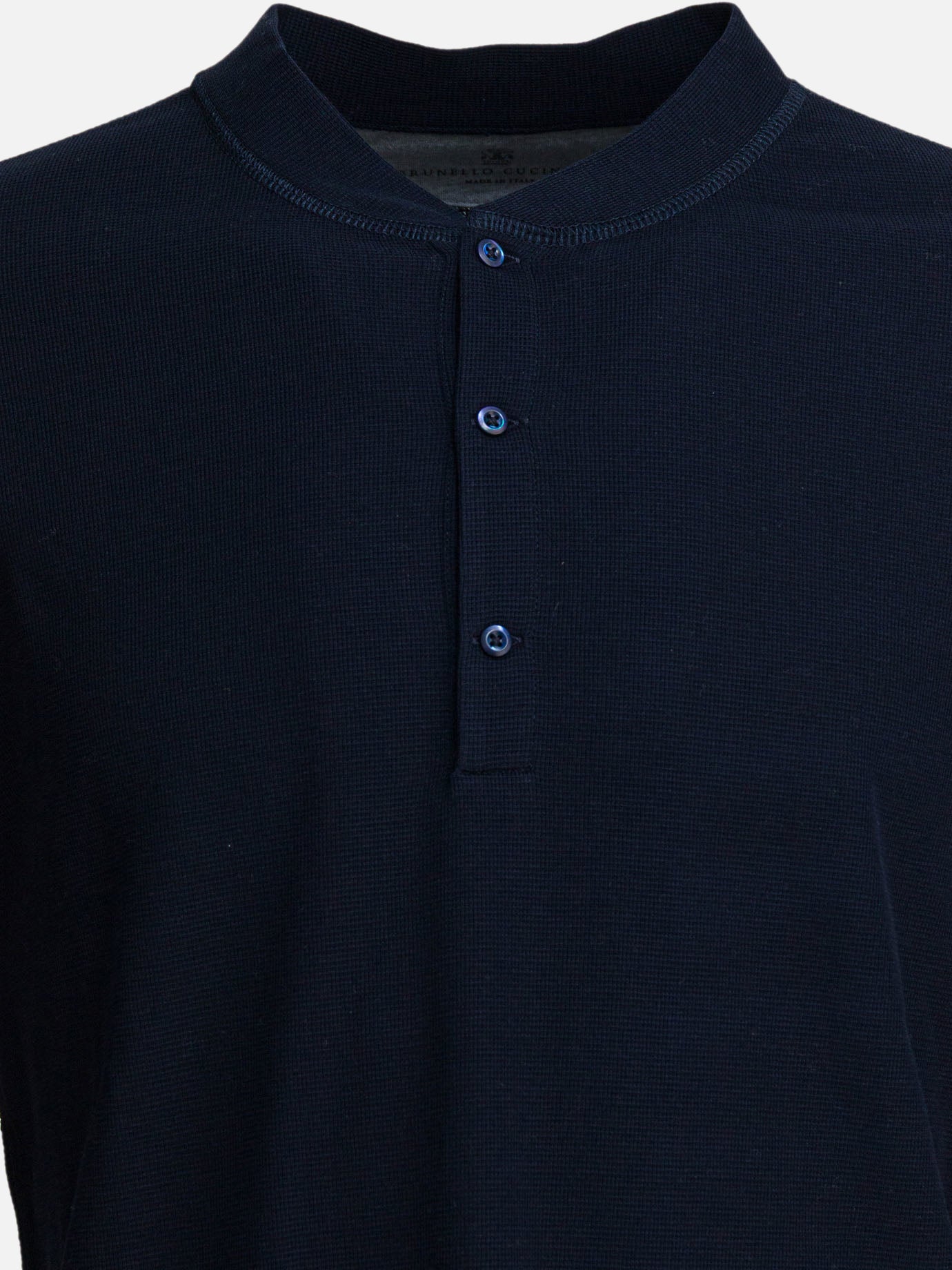 T-shirt girocollo Solid colour  Blu - Brunello Cucinelli Uomo | PDP | VIETTI Online Store | thumbnail_3