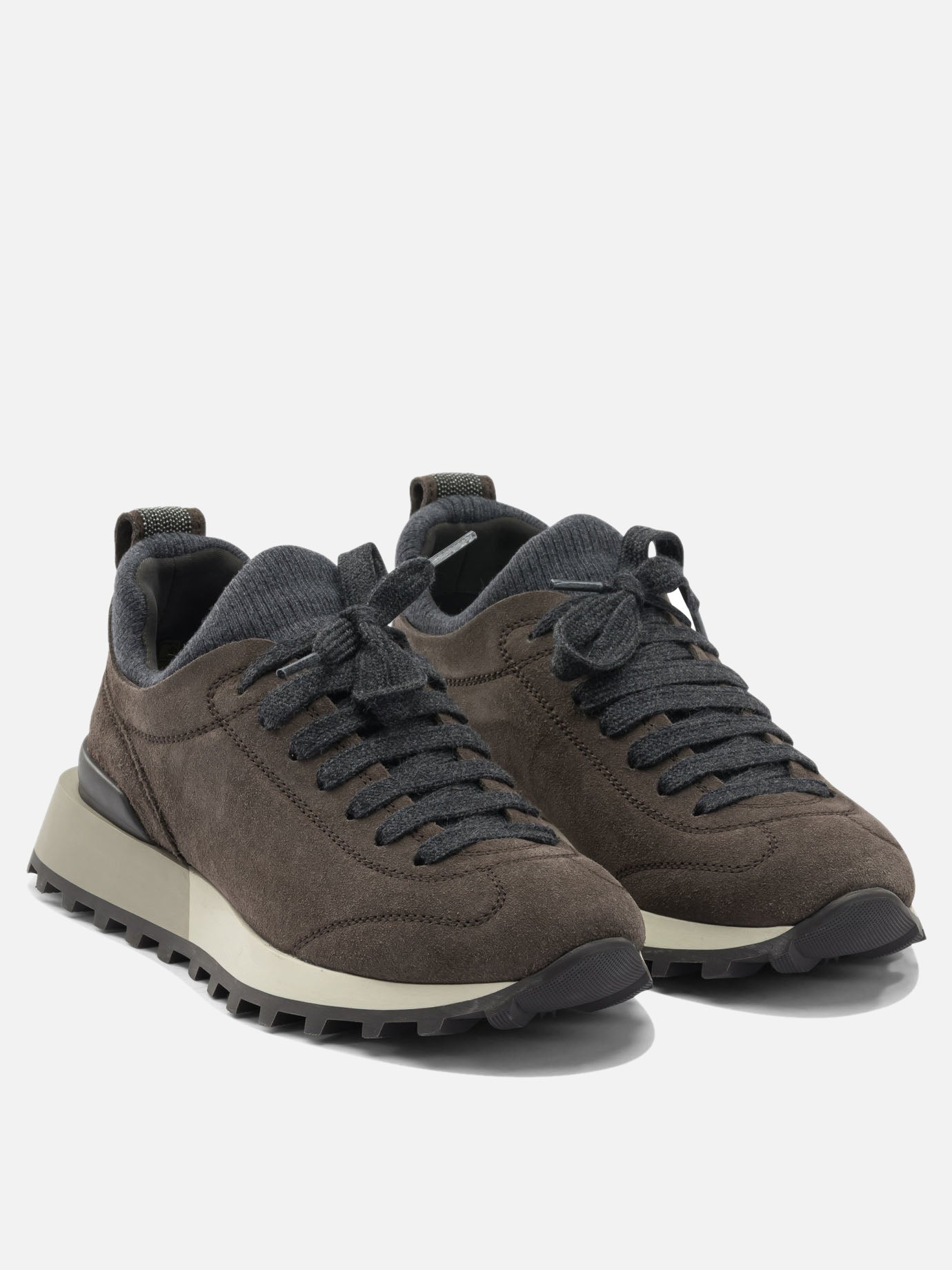 Brunello Cucinelli Suede sneaker Black - Women | VIETTI Online Store