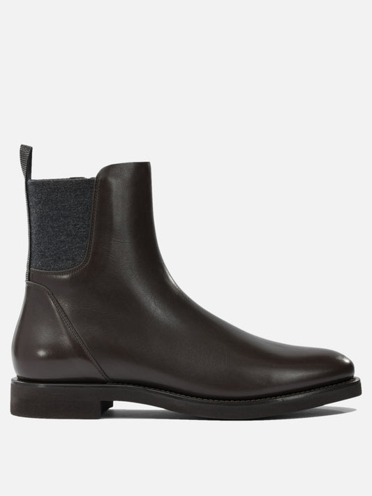 Chelsea boots 100% calf leather - 100% calf leather  Brown - Brunello Cucinelli Women | VIETTI Online Store 

