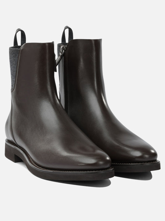 Chelsea boots 100% calf leather - 100% calf leather  Brown - Brunello Cucinelli Women | VIETTI Online Store | 2
