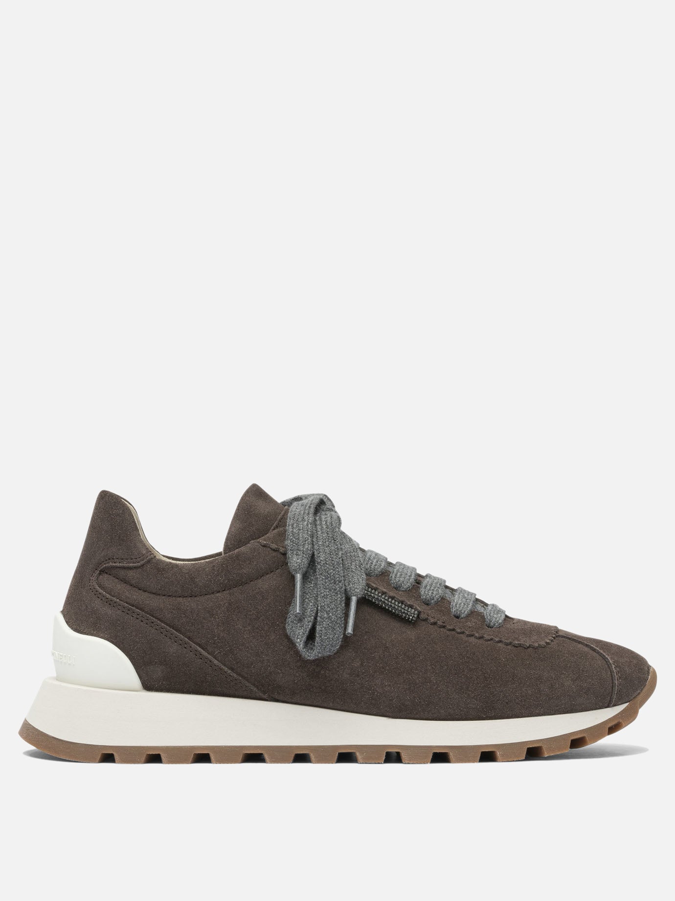 Low top sneakers 100% suede - 100% rubber  Brown - Brunello Cucinelli Women | PDP | VIETTI Online Store | thumbnail
