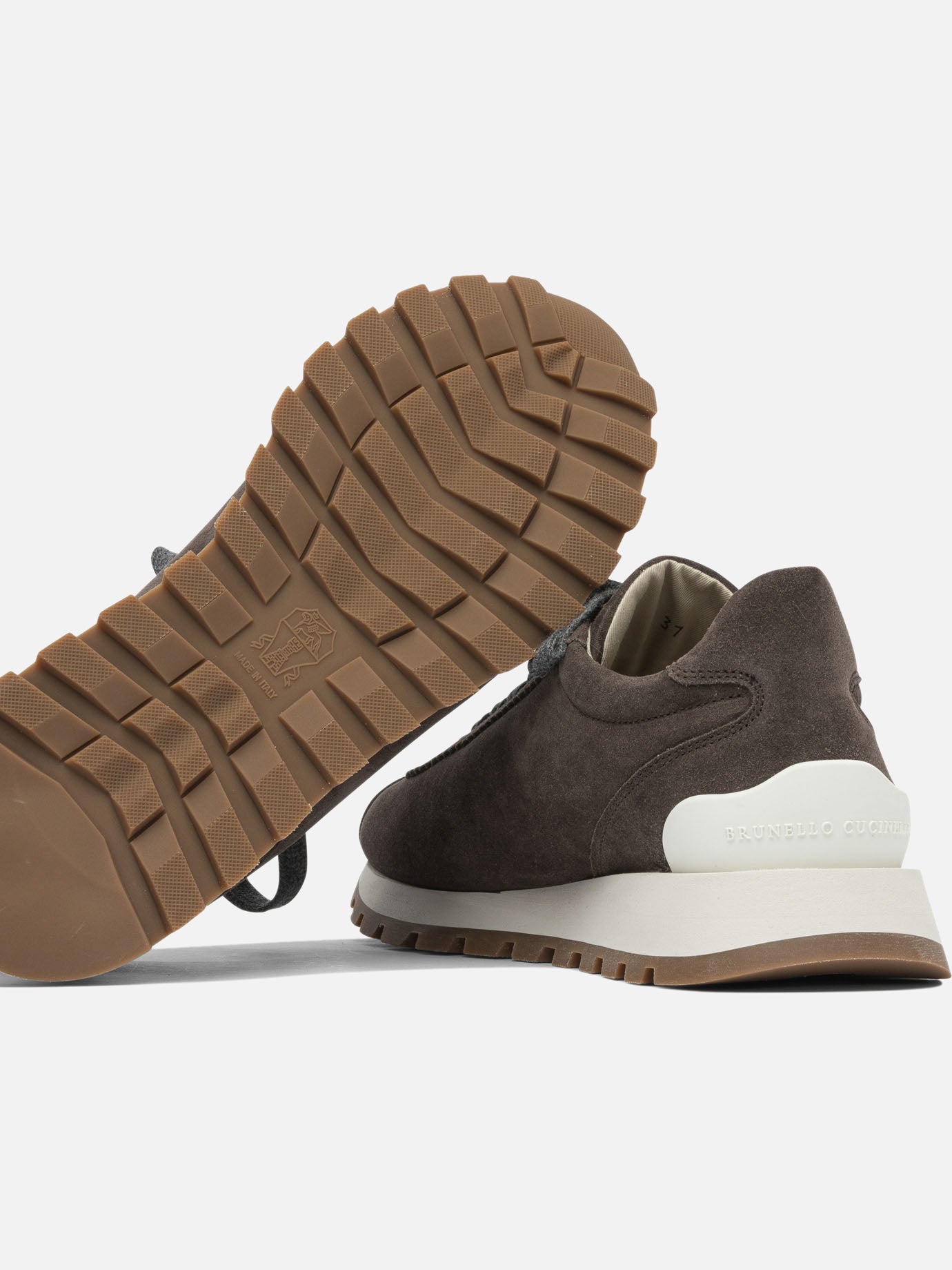 Low top sneakers 100% suede - 100% rubber  Brown - Brunello Cucinelli Women | PDP | VIETTI Online Store | thumbnail_5