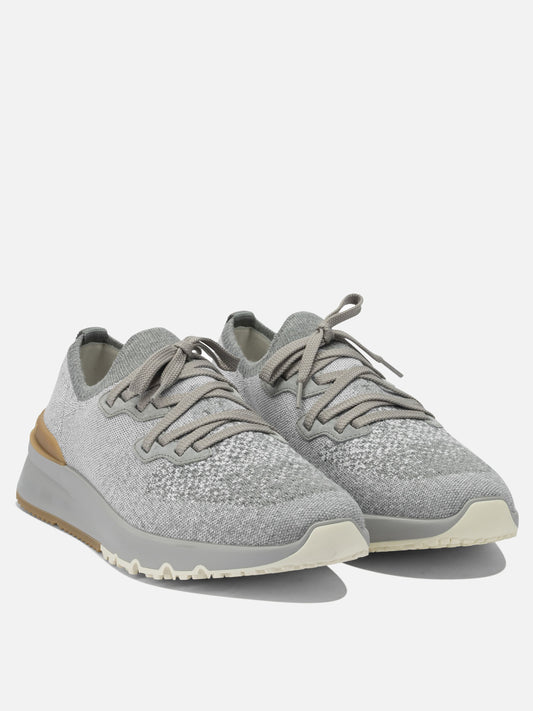 Sneaker basse 100% fabric - 100% rubber  Grigio - Brunello Cucinelli Uomo | PDP | VIETTI Online Store | 2

