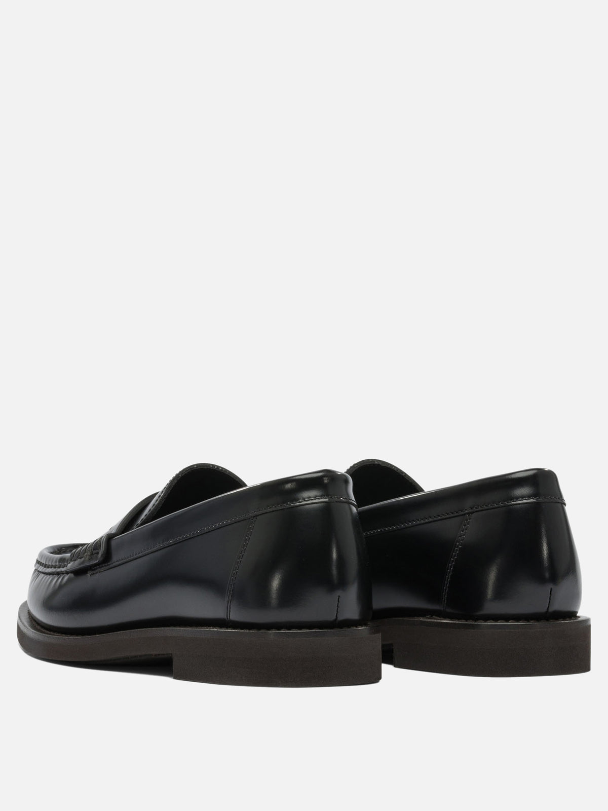 Brunello Cucinelli Leather loafers with jewel detailing Black - VIETTI