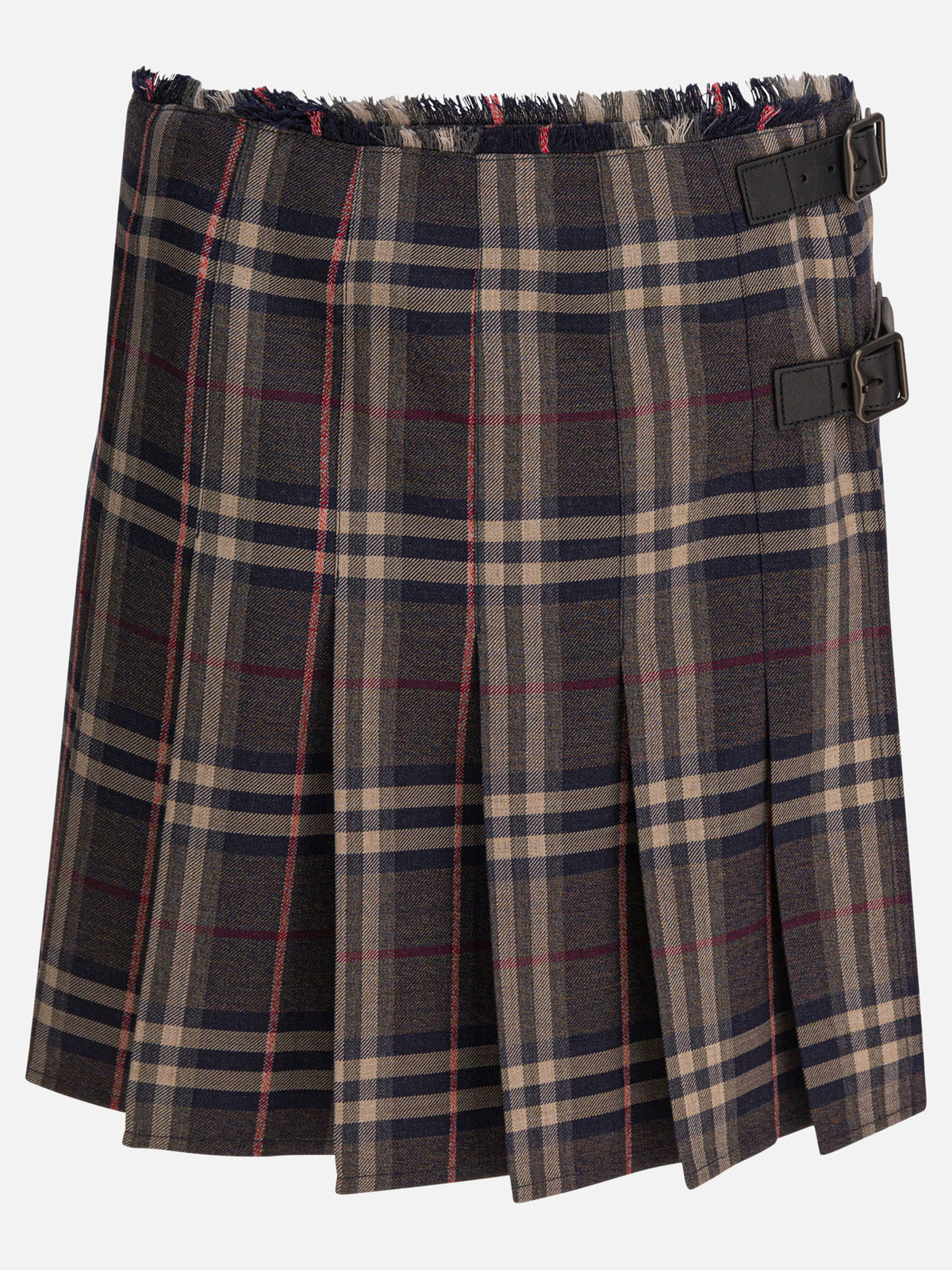 Burberry "Check" Wool mini kilt Black