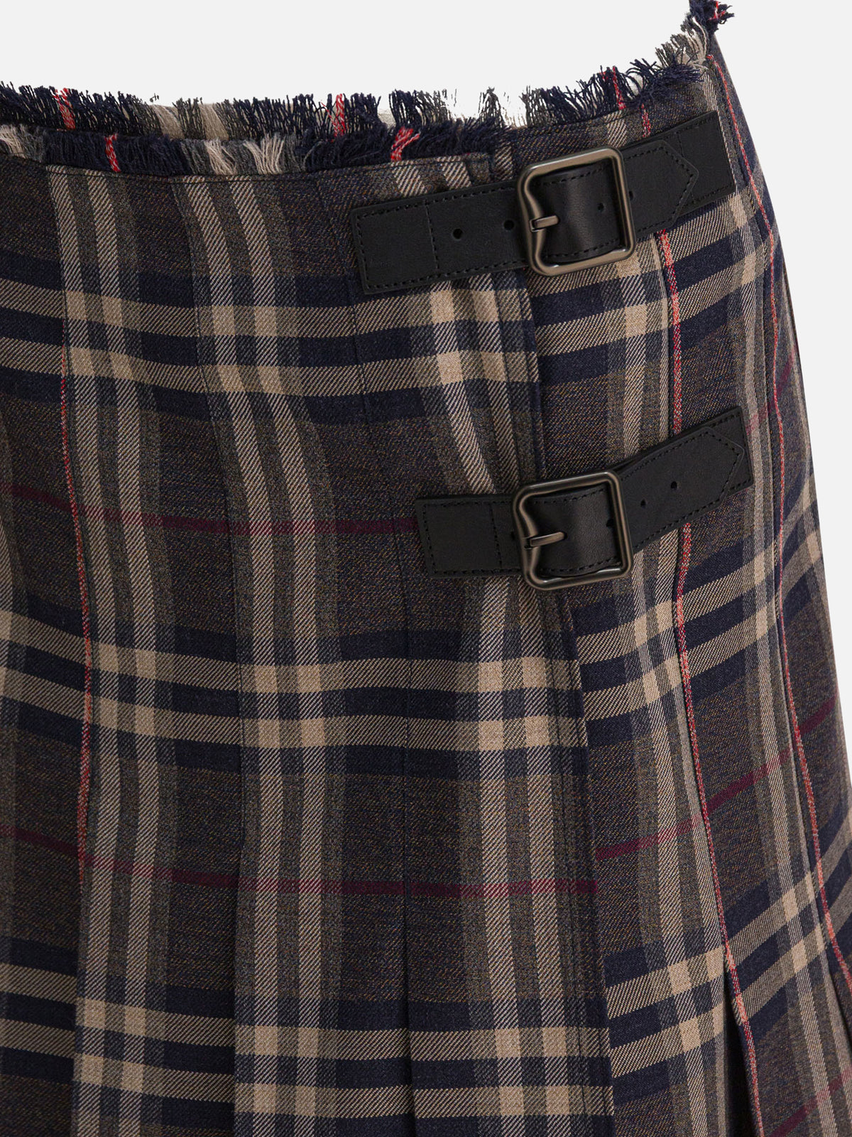 Burberry "Check" Wool mini kilt Black