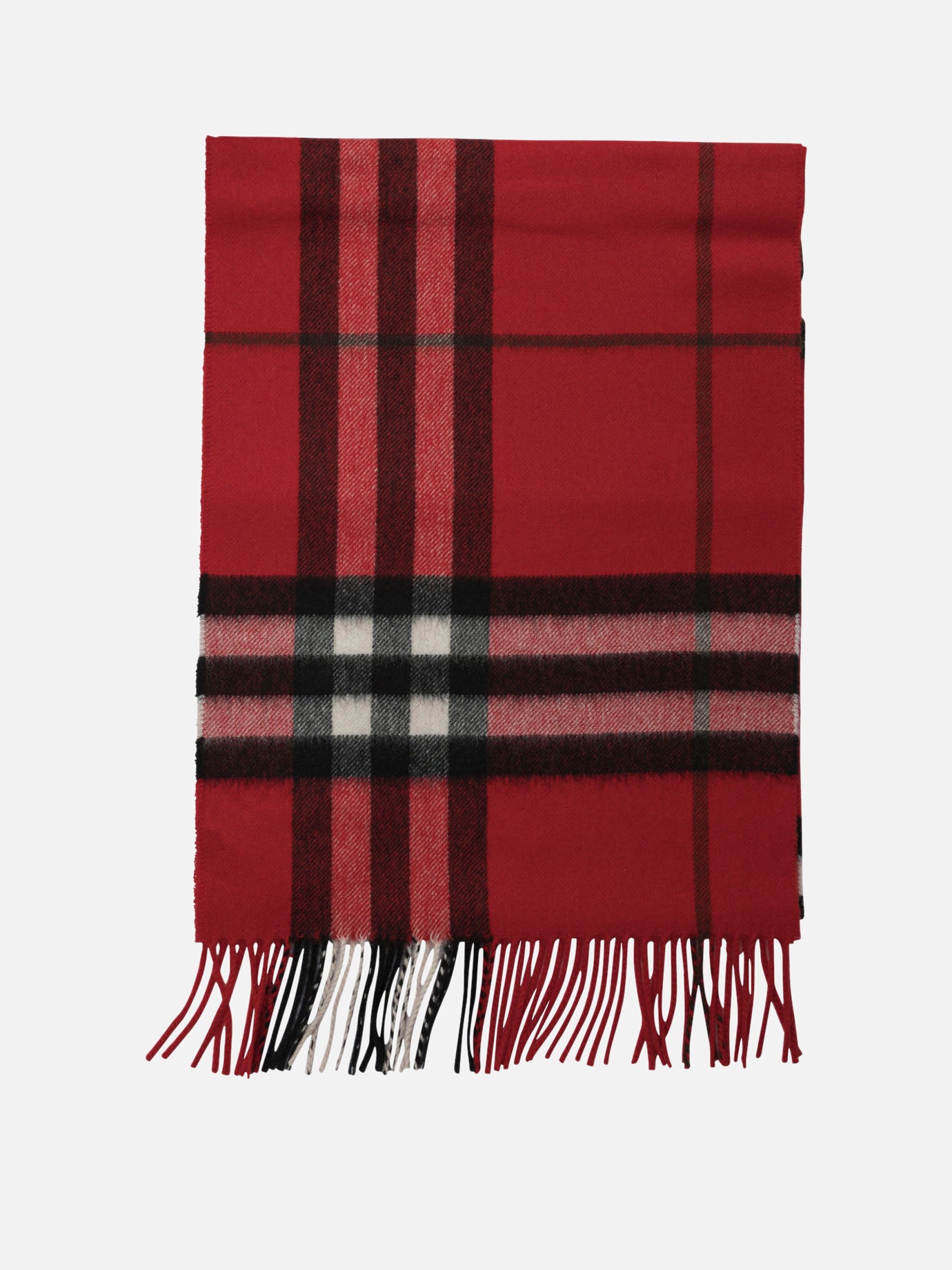 Sciarpe con frange Check  Rosso - Burberry Uomo | PDP | VIETTI Online Store | thumbnail