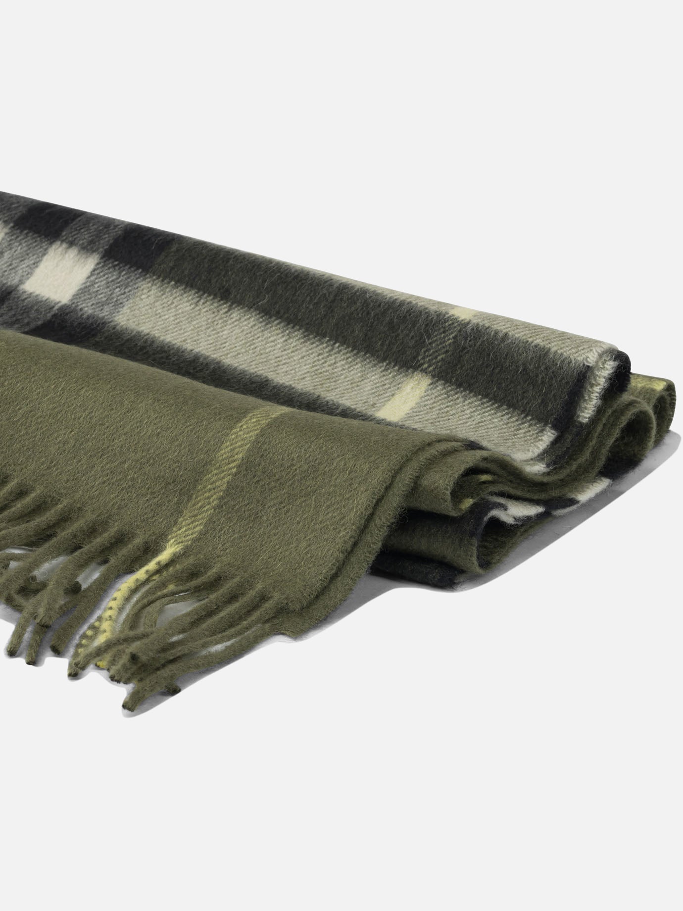 Sciarpe con frange 100% cashmere  Verde - Burberry Uomo | PDP | VIETTI Online Store | thumbnail_2