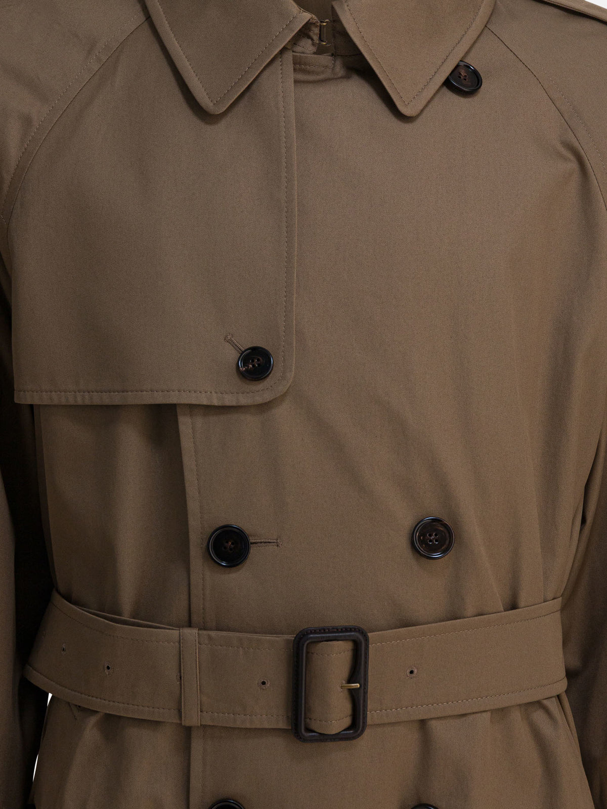 Burberry Long gabardine trench coat Brown