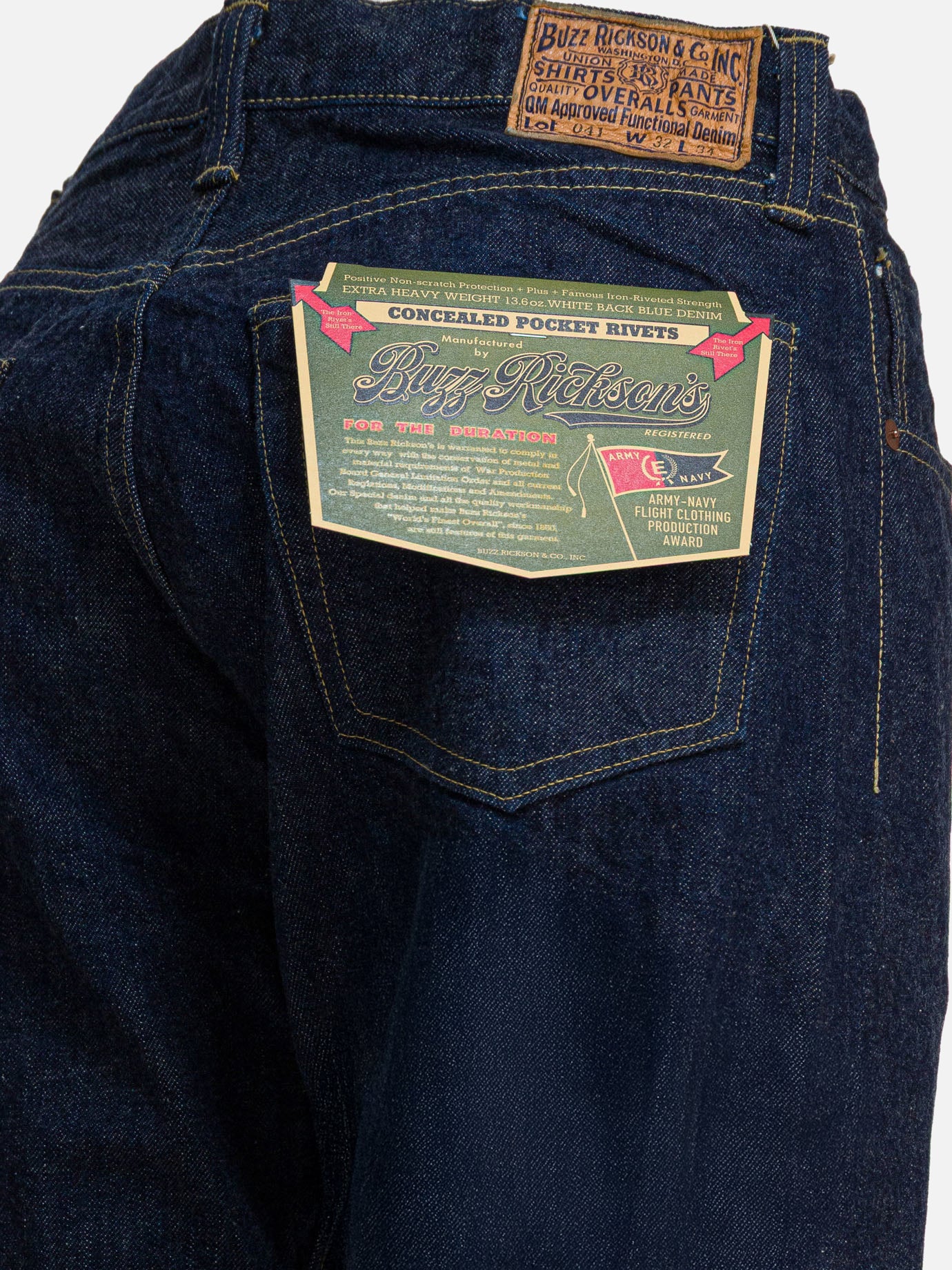 Jeans a gamba dritta Solid colour  Blu - Buzz Rickson's Uomo | PDP | VIETTI Online Store | Zoom-Modal_4
