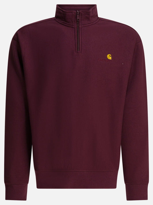 Felpe con mezza zip Logo  Bordeaux - Carhartt WIP Uomo | PDP | VIETTI Online Store 
