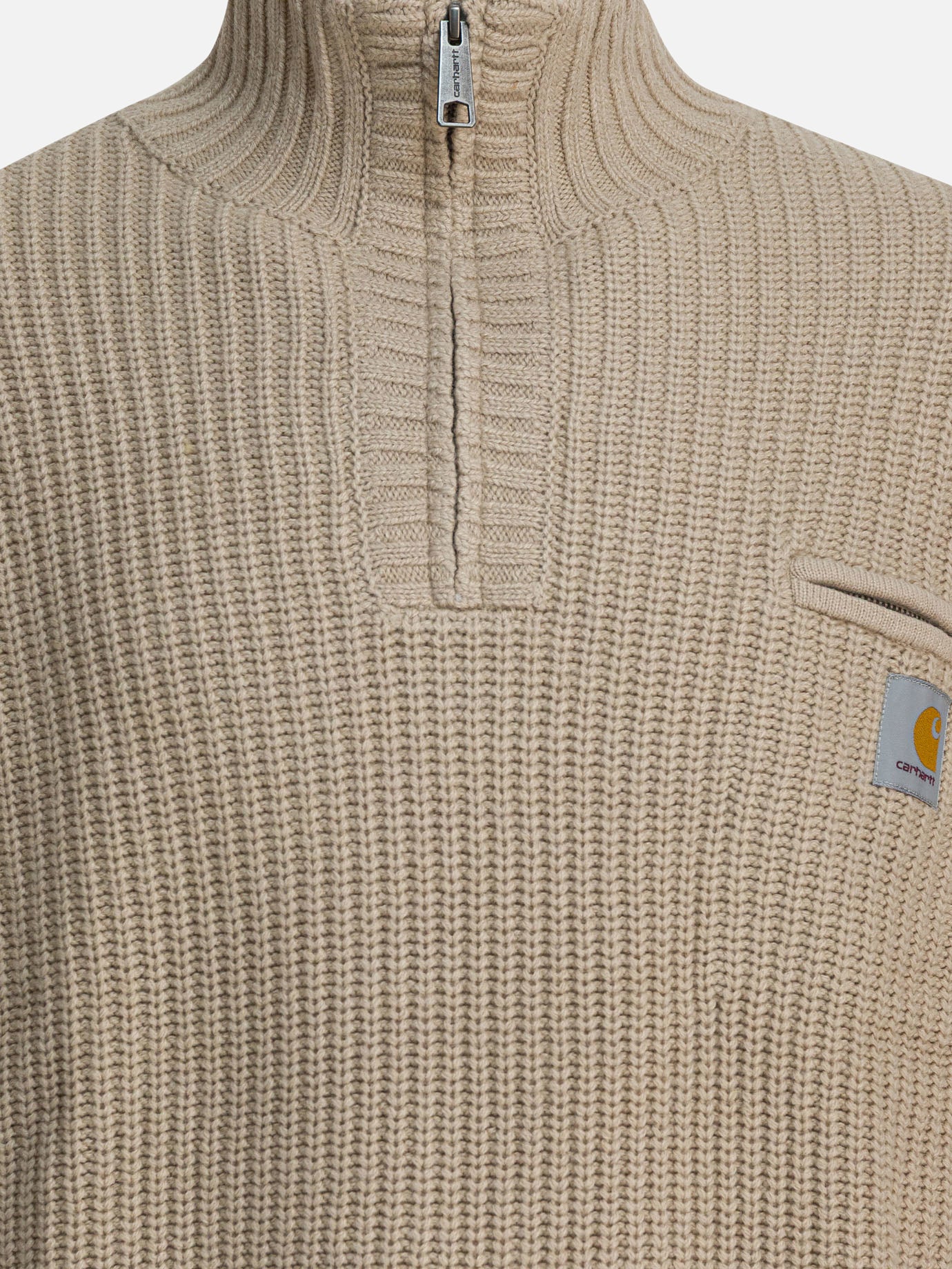 Half zip sweaters Logo  Beige - Carhartt WIP Men | PDP | VIETTI Online Store | Zoom-Modal_3

