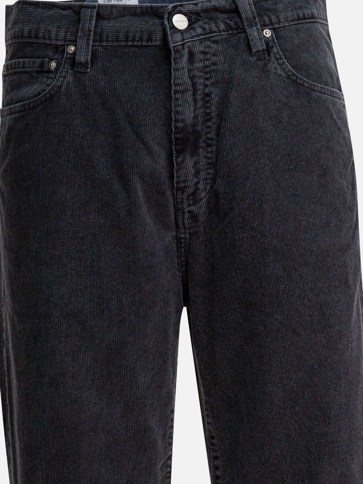 Carhartt WIP "Aaron" velvet pants Black - VIETTI