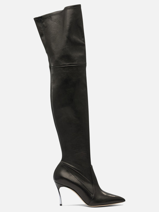 Sopra al ginocchio 100% leather - 100% leather  Nero - Casadei Donna | PDP | VIETTI Online Store 

