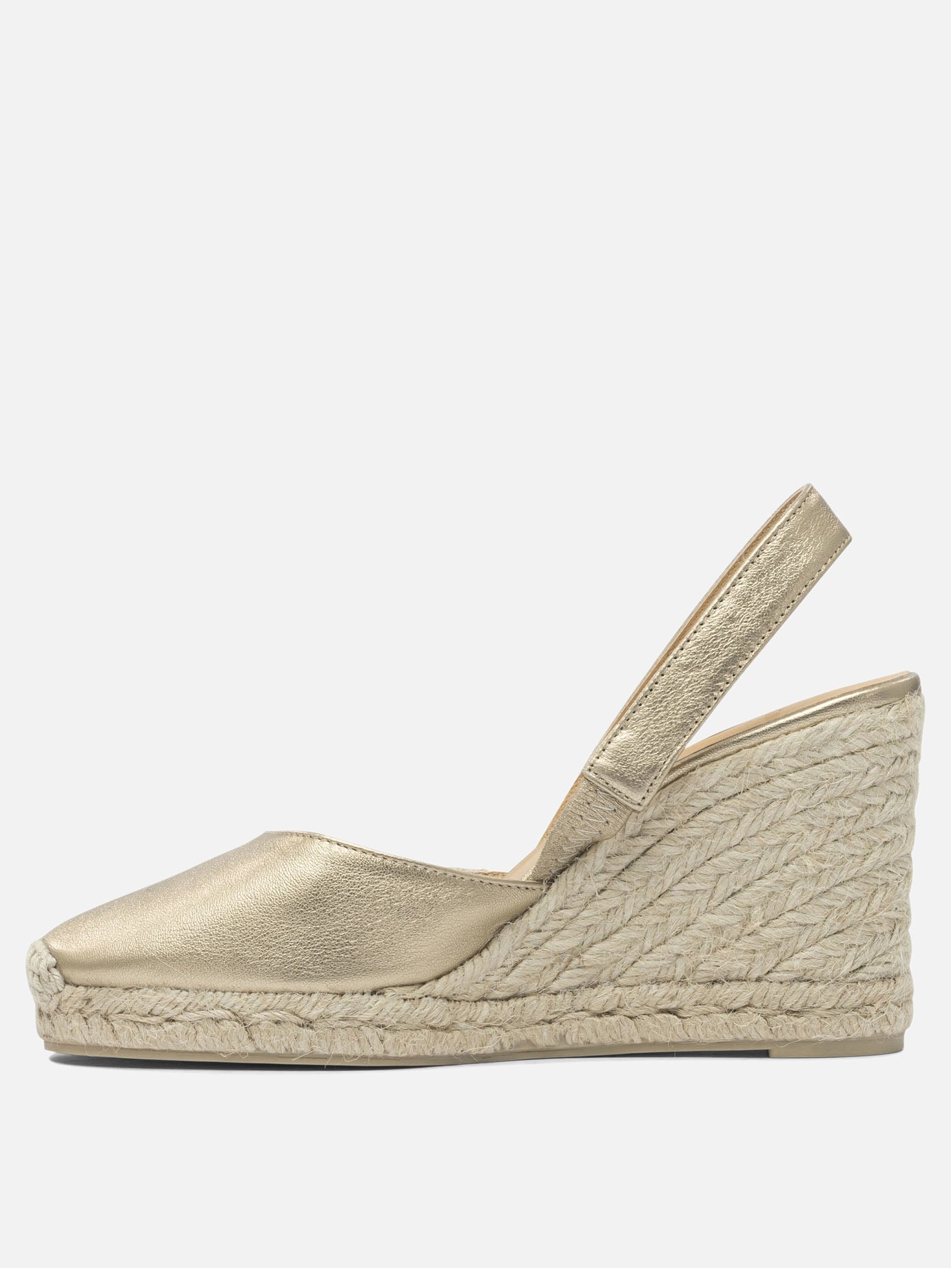 Heeled espadrilles 100% leather - 100% rubber  Gold - Castañer Women | PDP | VIETTI Online Store | Zoom-Modal_3
