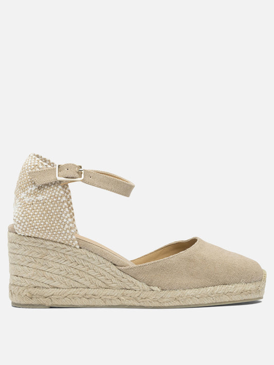 Espadrilles alte 100% cotton - 100% rubber  Beige - Castañer Donna | PLP | VIETTI Online Store 
