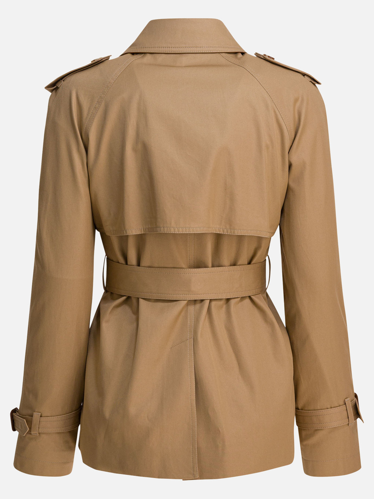 Chloé Short cotton gabardine trench coat Beige - VIETTI