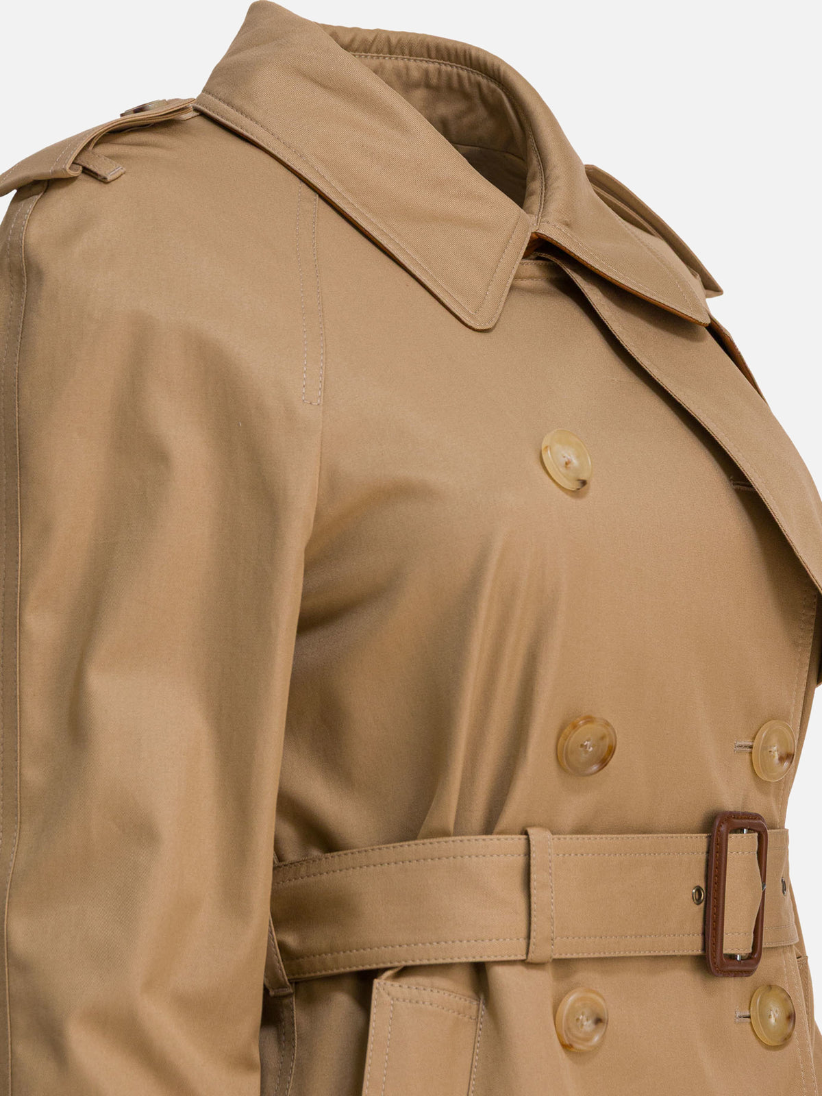 Chloé Short cotton gabardine trench coat Beige