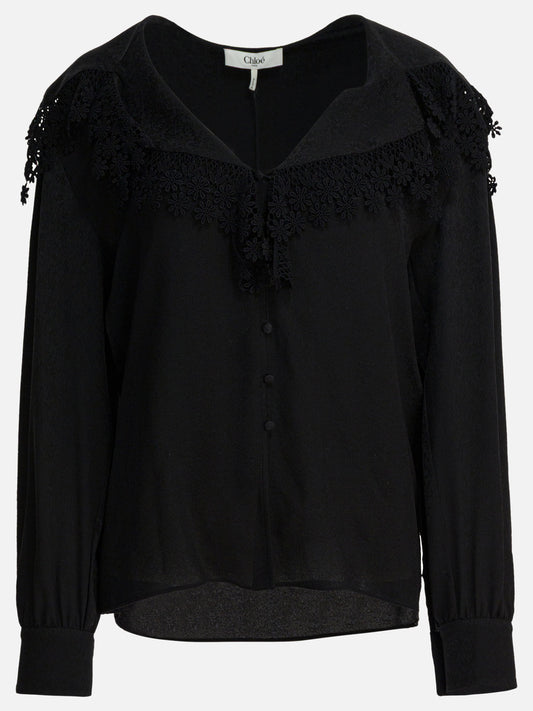 Camicie casual Solid colour  Nero - Chloé Donna | PDP | VIETTI Online Store 

