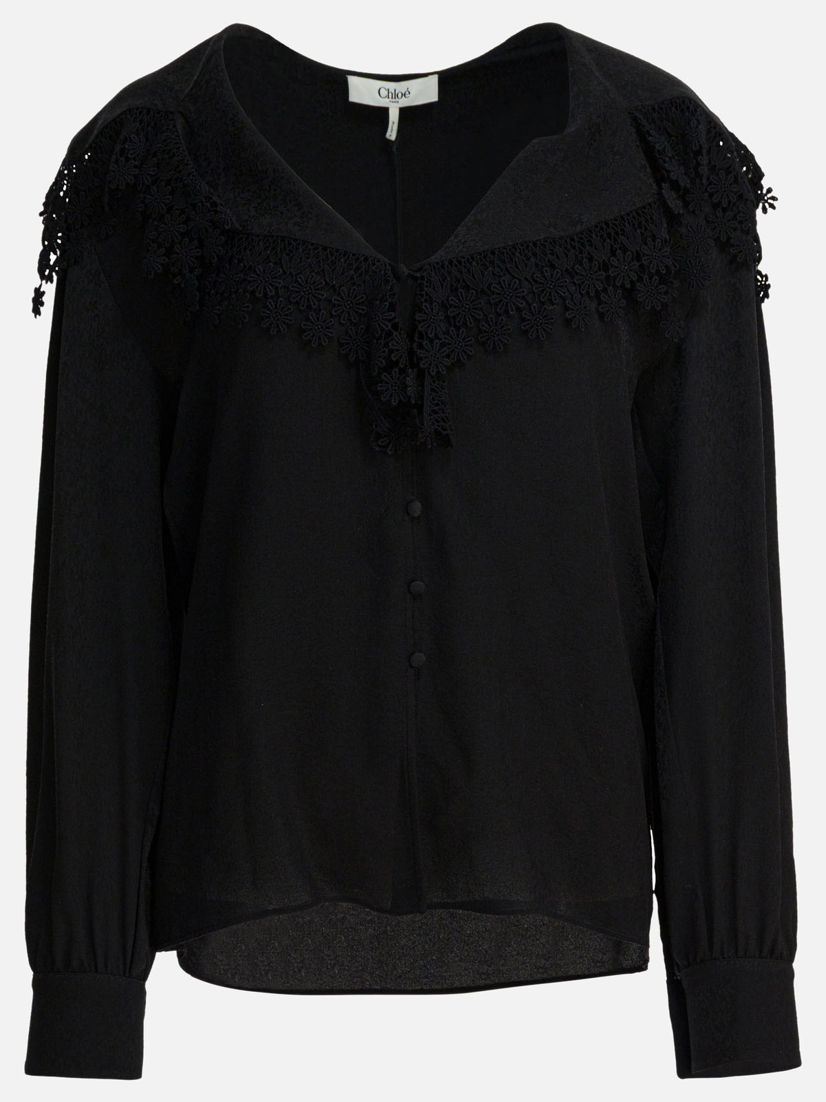 Chloé Blouse with lace collar Black