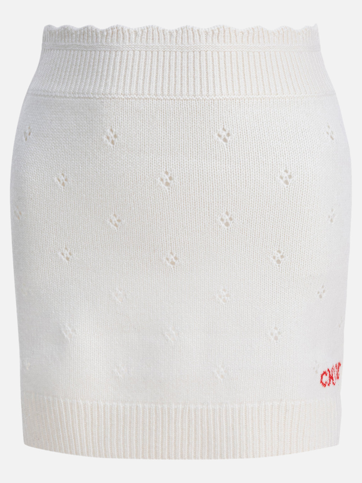 Chloé Openwork wool and cashmere miniskirt White