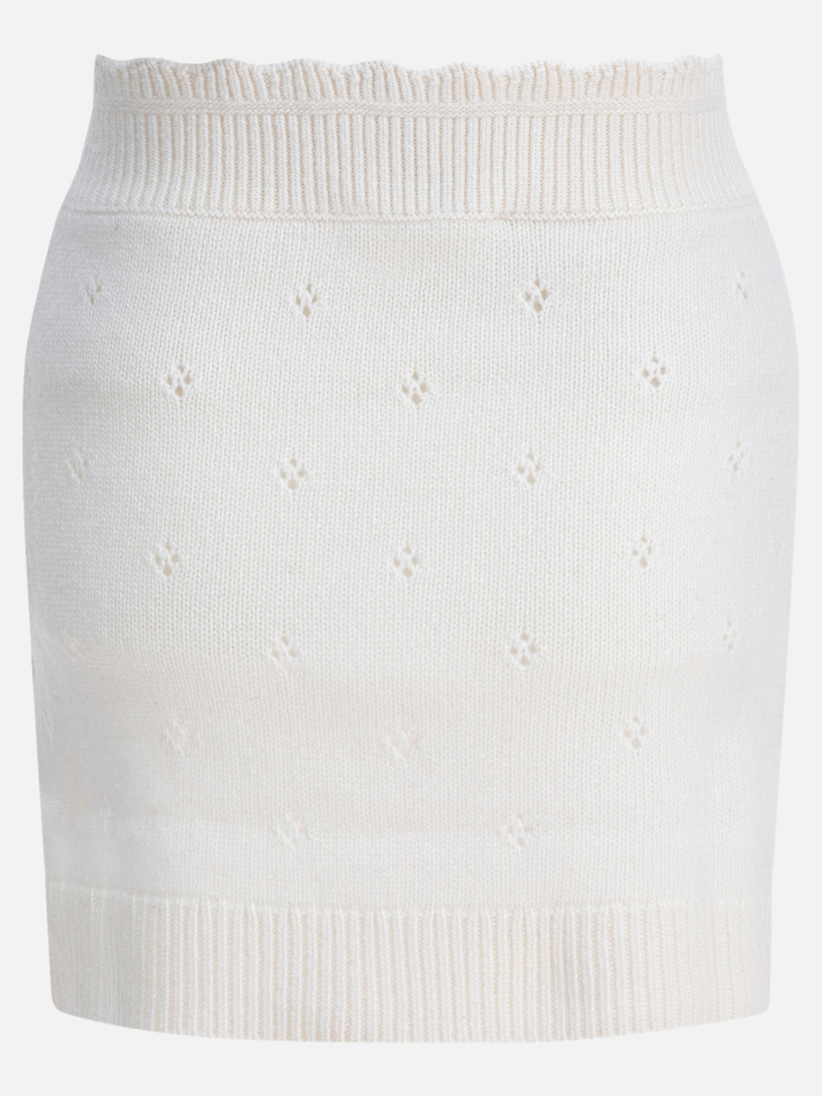 Chloé Openwork wool and cashmere miniskirt White