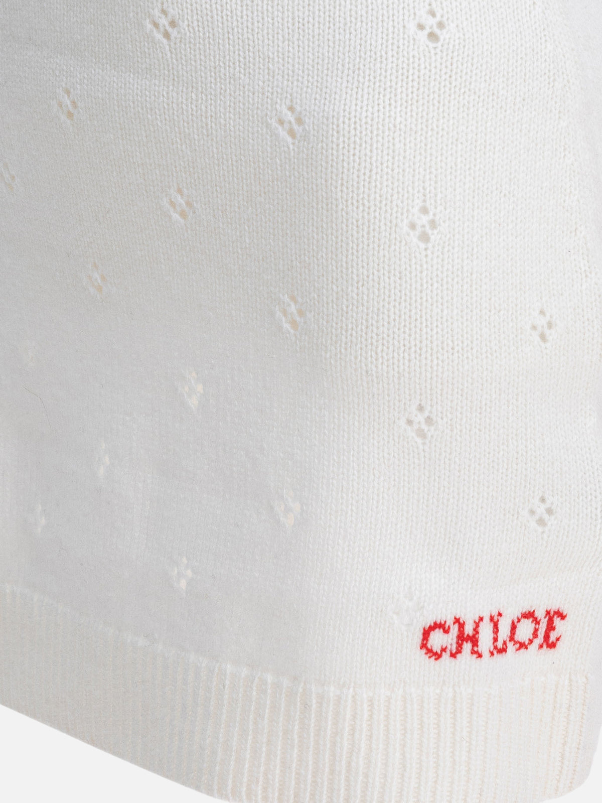 Chloé Openwork wool and cashmere miniskirt White - VIETTI