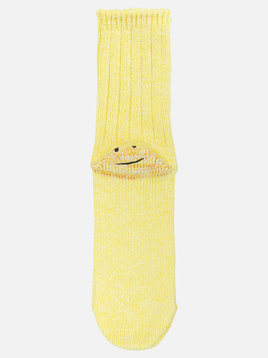KAPITAL "Rainbow Happy Heel" Socks Yellow

