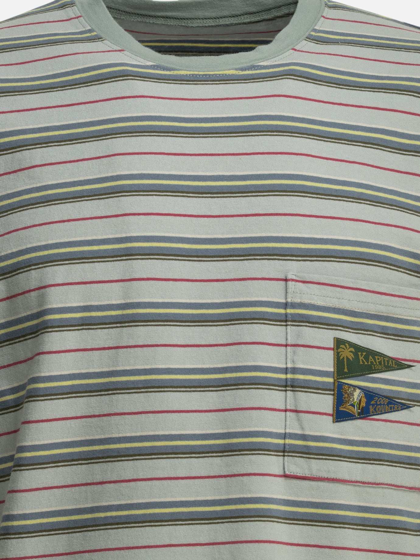 Crewneck t-shirts Striped  Light blue - KAPITAL Men | PDP | VIETTI Online Store | Zoom-Modal_3
