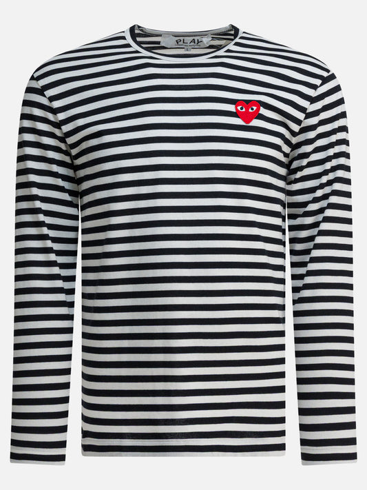 Crewneck t-shirts Striped  Black - Comme Des Garçons Play Men | PDP | VIETTI Online Store 
