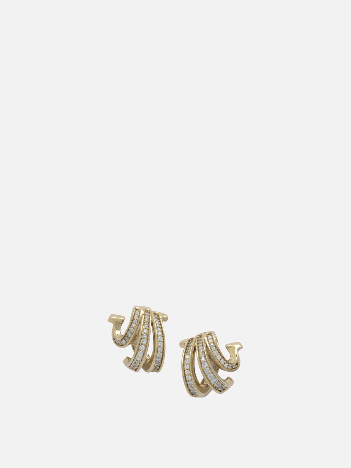 Ferragamo "Triplo Gancini" Earrings Gold