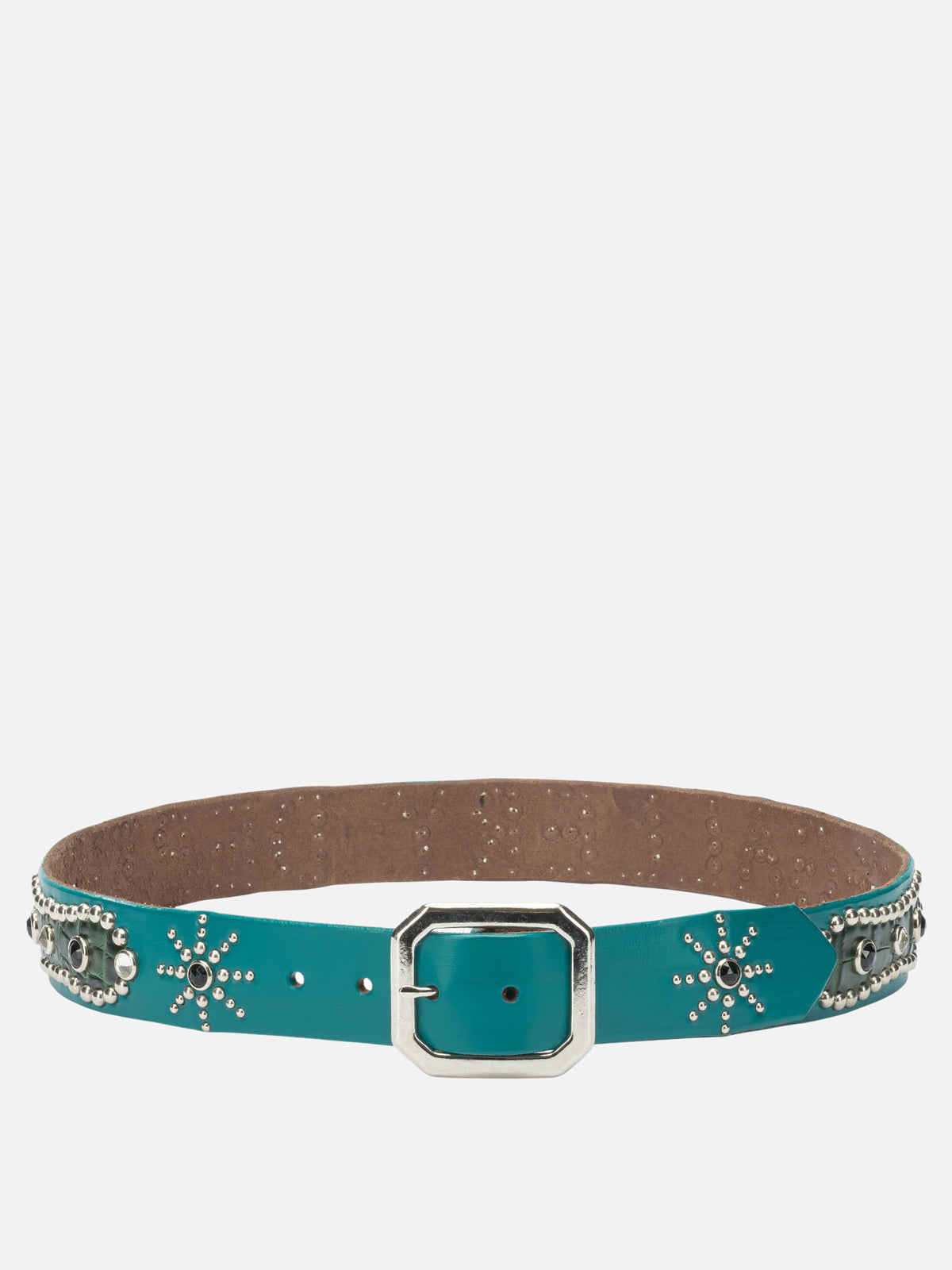 Gallery Dept. Leather belt with decorations Light blue