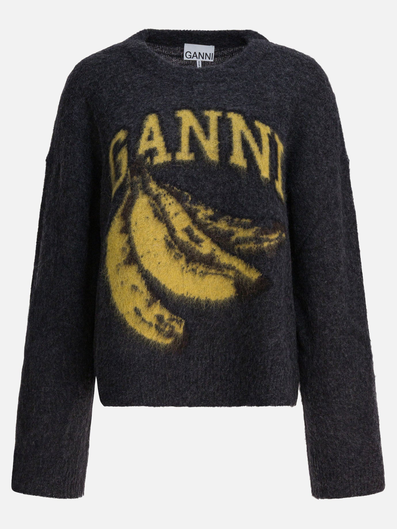 Crewneck sweaters Logo  Black - Ganni Women | PDP | VIETTI Online Store | Zoom-Modal
