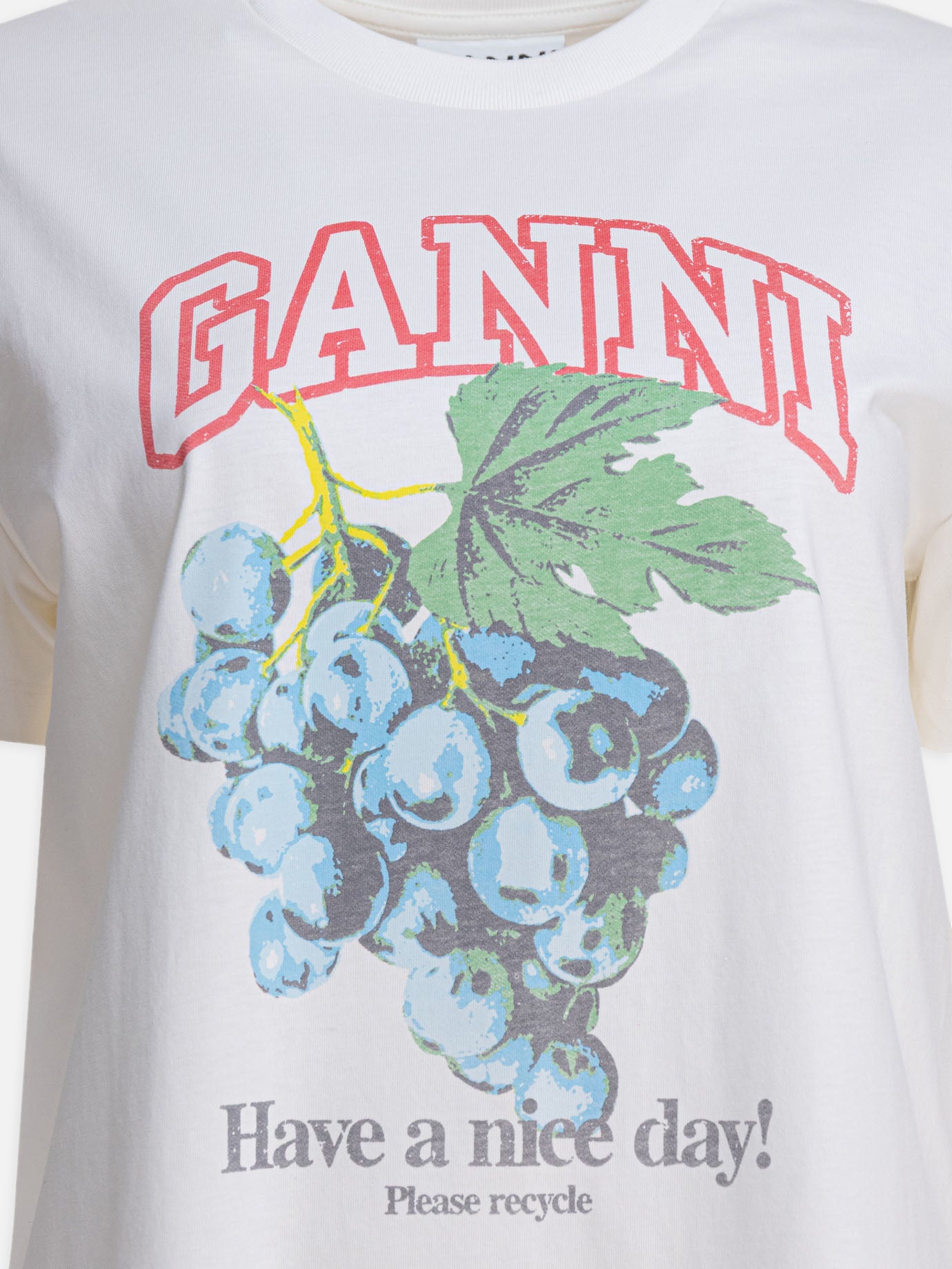 T-shirt girocollo Logo  Beige - Ganni Donna | PDP | VIETTI Online Store | thumbnail_3