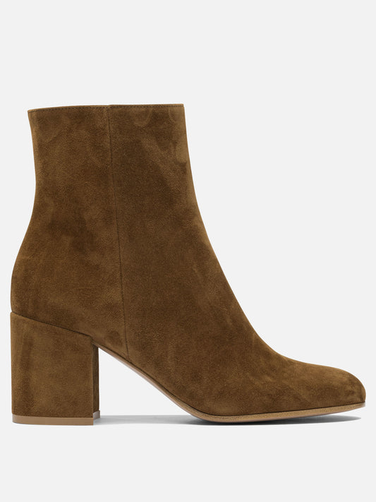 Stivaletti con zip 100% suede - 100% leather  Marrone - Gianvito Rossi Donna | VIETTI Online Store 
