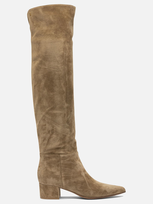 Over the knee 100% suede - 100% leather  Beige - Gianvito Rossi Women | PDP | VIETTI Online Store 
