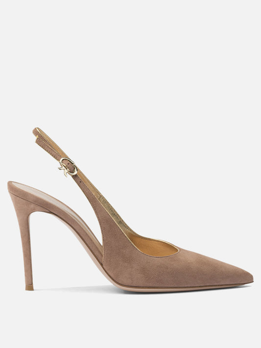 Slingbacks 100% suede - 100% leather  Pink - Gianvito Rossi Women | VIETTI Online Store 
