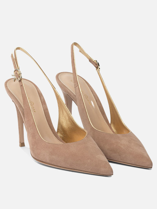 Slingbacks 100% suede - 100% leather  Pink - Gianvito Rossi Women | VIETTI Online Store | 2
