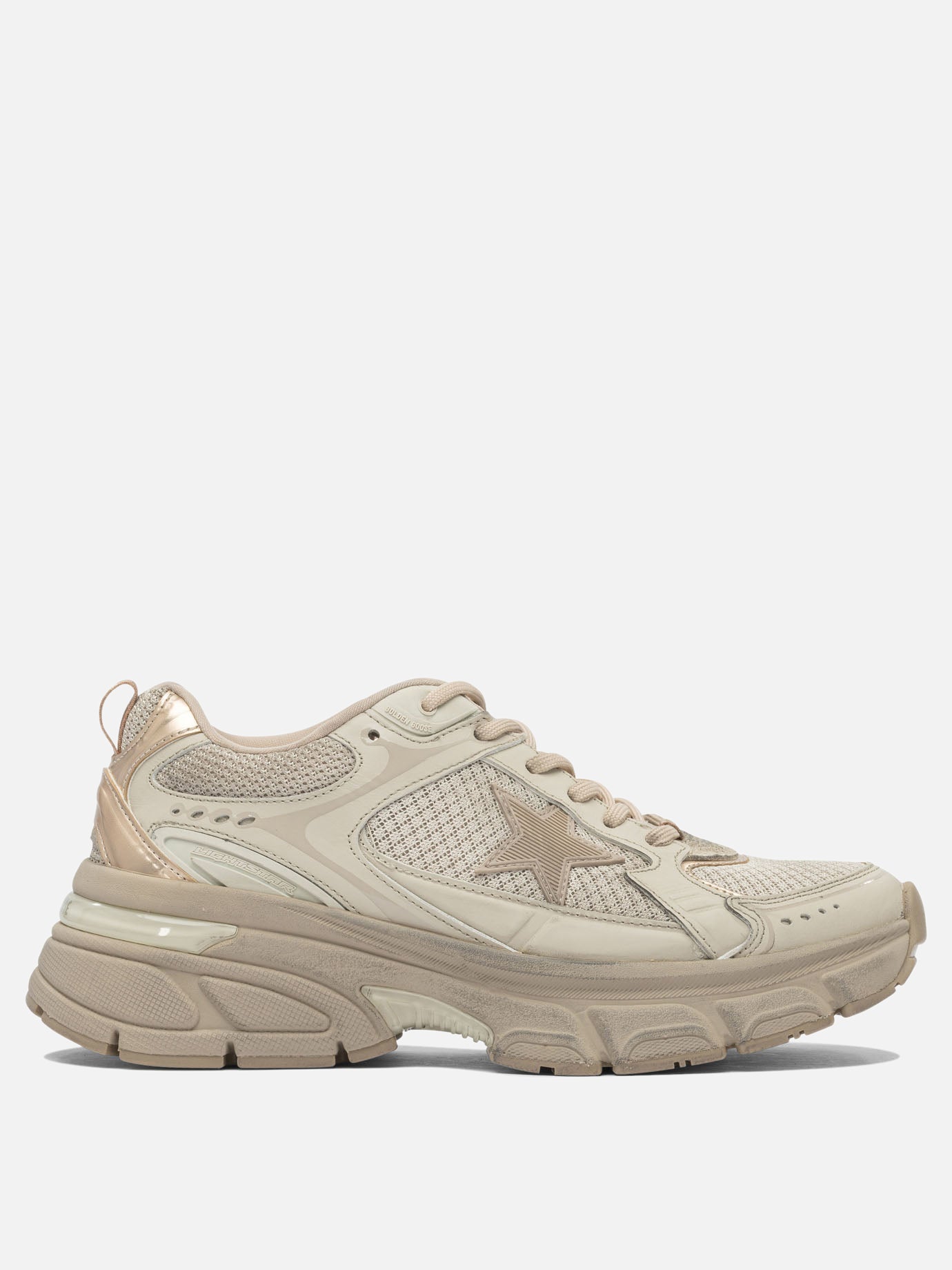 Low top sneakers 49% polyester 30% cow leather 12% polyurethane textile 9% ovine leather - 100% rubber  Grey - Golden Goose Women | PDP | VIETTI Online Store | thumbnail