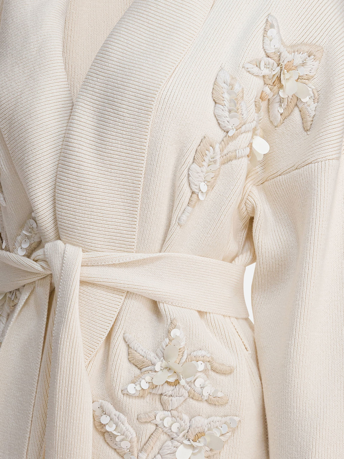 Golden Goose Cardigan with floral embroidery White - VIETTI