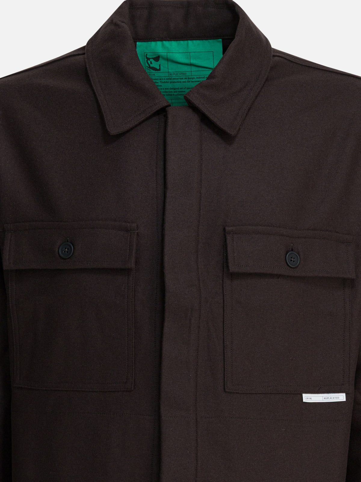 Gr10K Wool blend overshirt jacket Brown - VIETTI